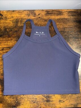WILO Indigo Ribbed Crop Tank